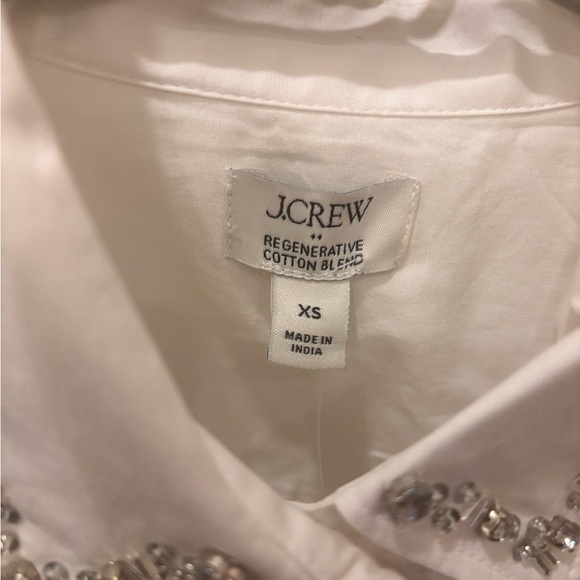J. Crew Women’s Embellished button-up white shirt Size XS - Picture 9 of 9